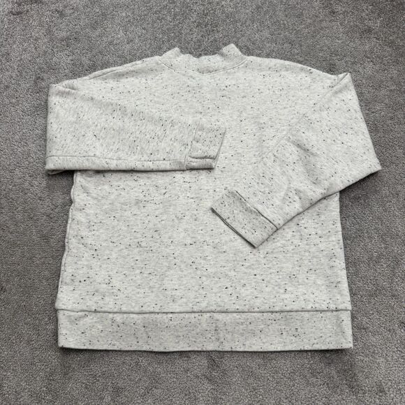 Madewell MWL BetterTerry Speckled V-Notch Pullover Sweatshirt Womens XXS Gray - Picture 2 of 12